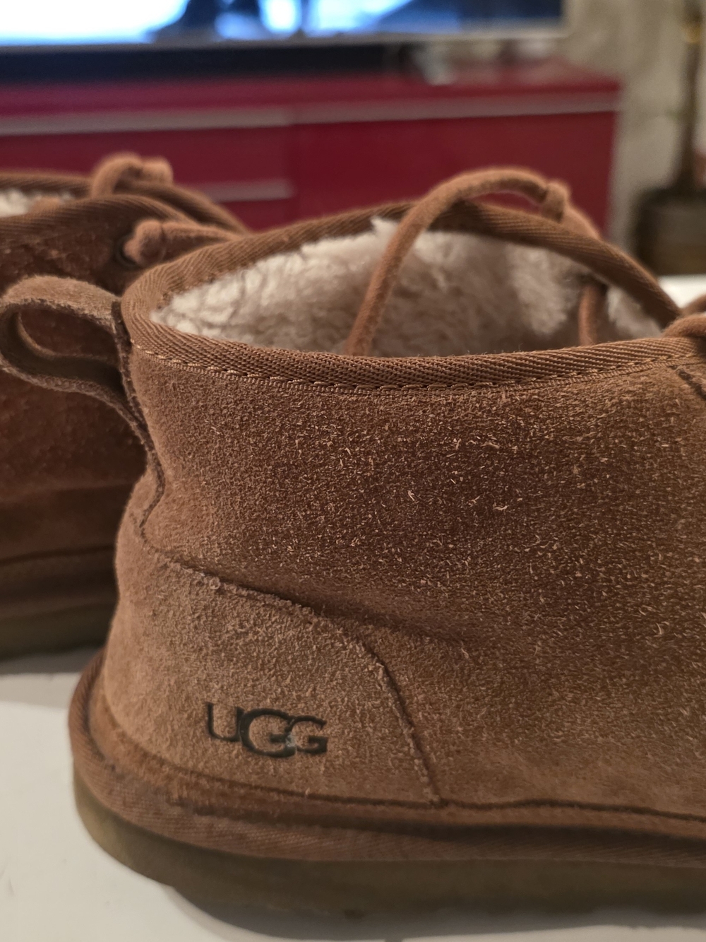 UGG Neumel Mens Brown Suede Shearling Lined Booties